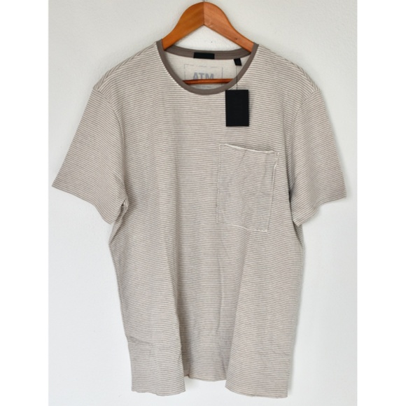 ATM ANTHONY THOMAS MILILLO STRIPE DOUBLE FACE COTTON JERSEY TEE. SIZE XL - Picture 5 of 9